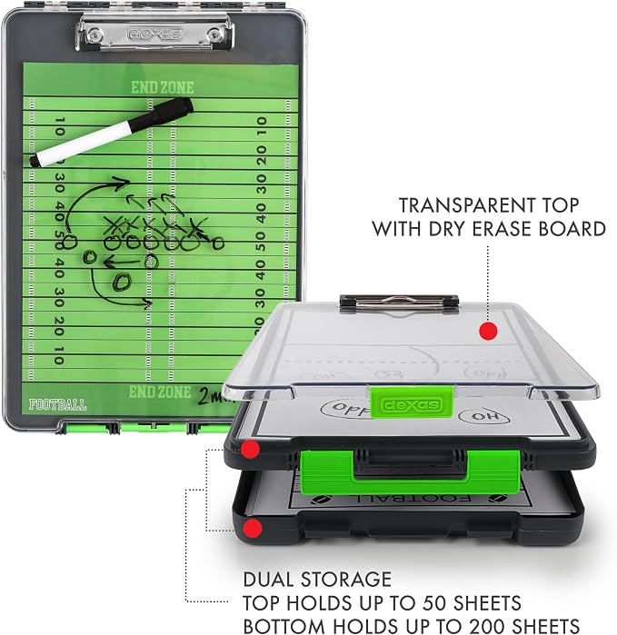 Dexas Clearview Clipcase clipboard13.75 X 9.5 in, Green. See Papers Clearly Outdoors, Stay Organized and Dry. Ideal for Coaching, Teaching, homeschooling, Art, Trades, and Medical pros (Pack of 6)
