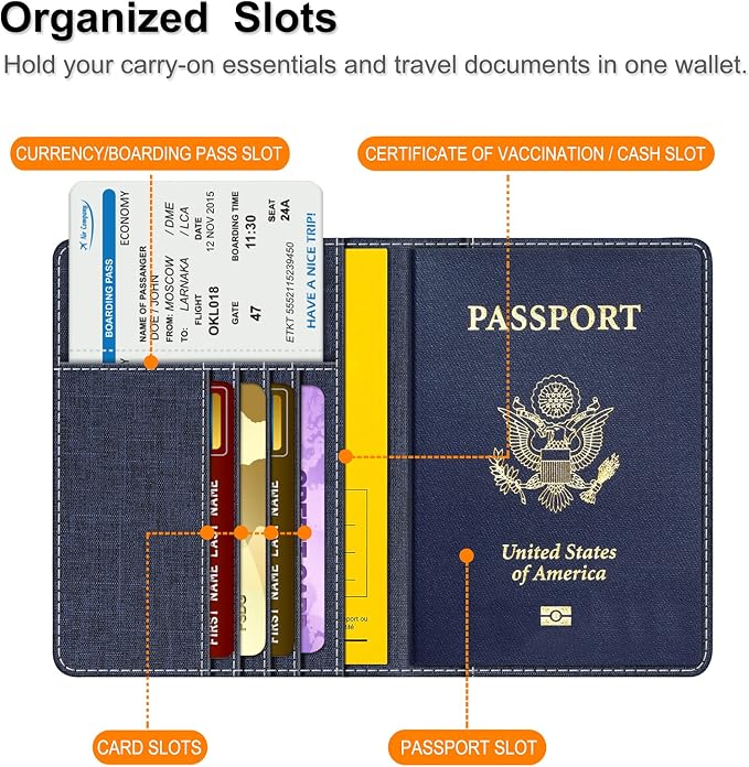FINTIE Passport Holder, Slim Travel Wallet RFID Blocking Card Case Cover | Passport Cover Protector Essentials with Credit Card Slots, For Women/Men