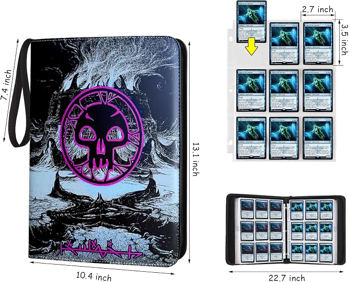 9 Pocket Card Binder, 720 Double Sided Pocket Trading Card Binder, Premium PU Card Collector Album,Card Folder for MTG/YGO/PTCG/Game Cards(Purple)