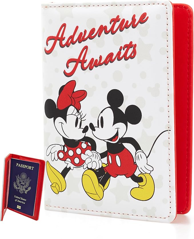 Disney Mickey & Minnie Mouse Passport Holder, Officially Licensed (Mm) | Passport Holder for Women, Travel Essentials for Women