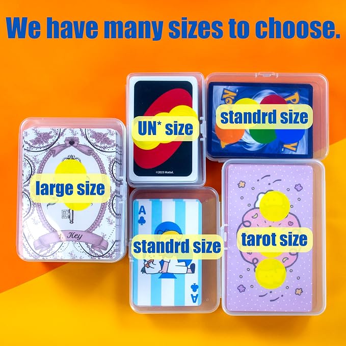JINUPHION 3 Pcs Tarot Card Case, Tarot Card Holder for 4 3/4"×2 3/4" Standard Tarot Cards, Plastic Clear Card Deck Box Storage, Playing Card Case for Large-sized Cards,5" ×3 1/4" ×1 3/8" (NO Cards)