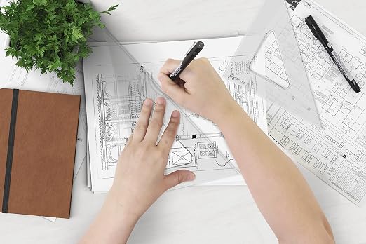 Pacific Arc's Scholastic Triangle - 10 inch - Clear - 30/60 Angle - Plain Edge - Polystyrene - Technical Drawing Tools, Drafting, Architect and Engineering.