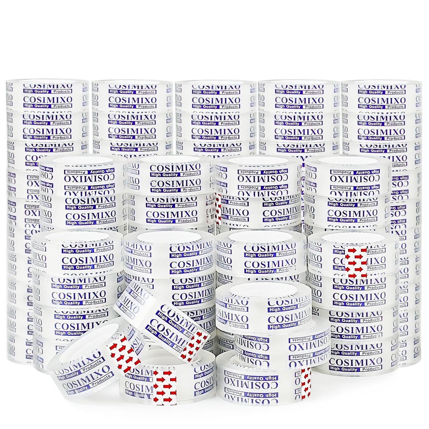 COSIMIXO 96Rolls Crystal Clear Tape Refills for Dispenser, 3/4Inch x 1000 inch,Bulk Transparent Tape,Office Stationery Tape for Home and School
