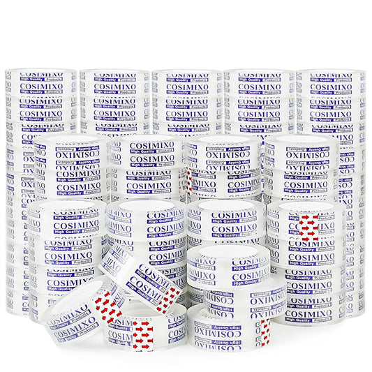 COSIMIXO 96Rolls Crystal Clear Tape Refills for Dispenser, 3/4Inch x 1000 inch,Bulk Transparent Tape,Office Stationery Tape for Home and School