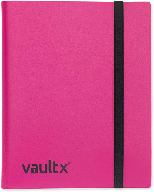 Vault X 9 Pocket Standard Strap Binder, Holds 360 Trading Cards in 20 Side-Loading Pages (Pink)