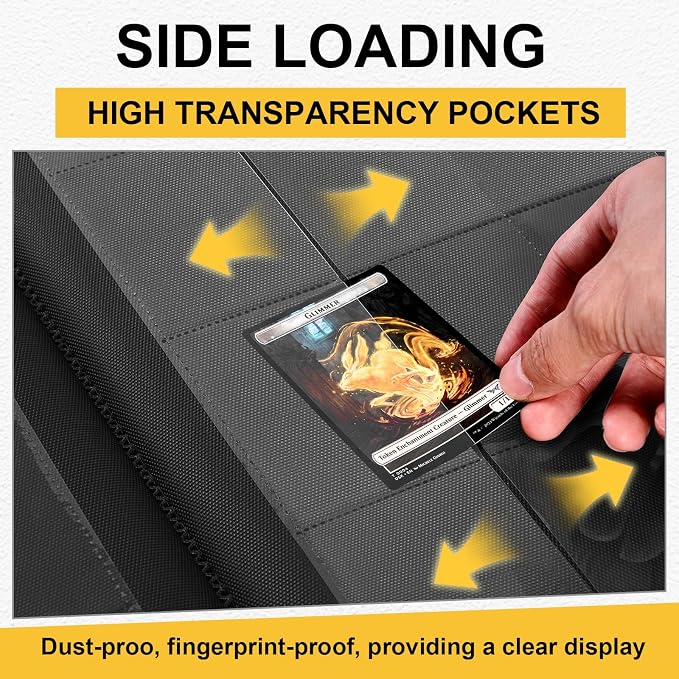 1024 Pocket Trading Card Binder Compatible with Pokemon TCG MTG Baseball Sports Cards, Trading Card Side Loading Zip Binder, Premium Leather Card Collection Storage Binders