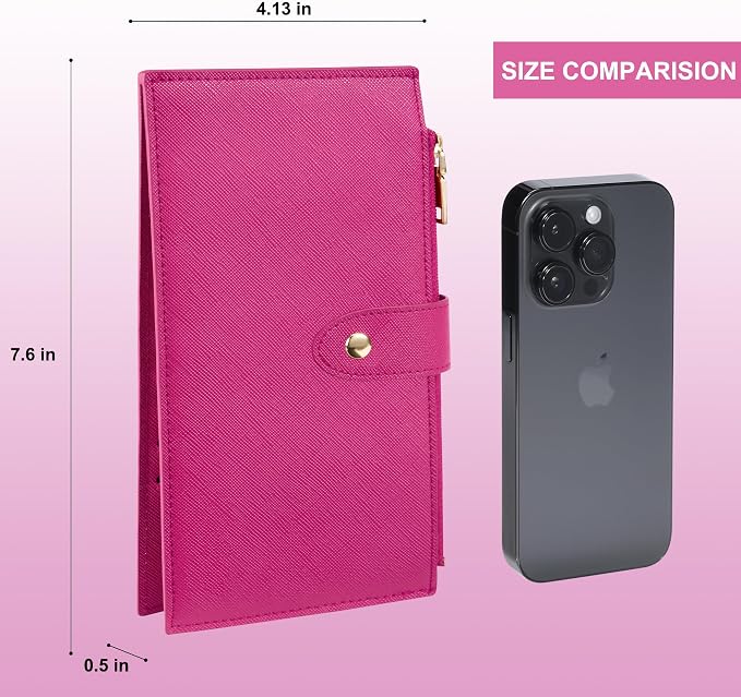 Travelambo RFID Wallet Women Large Size Bifold Multi Card Wallet Case with Zipper Pocke Credit Card Holder for Women