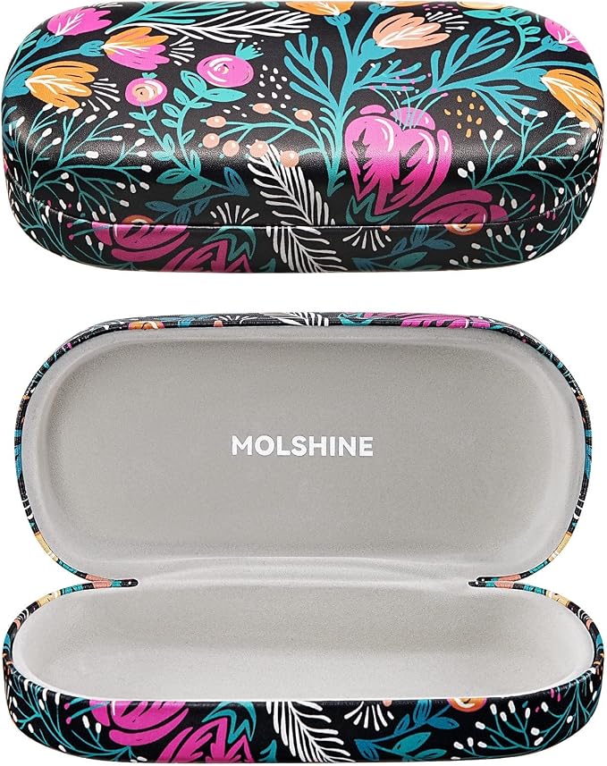 molshine Hard Shell Sunglasses Case,Classic Large Glasses Case for Women Men,Sunglass Eyeglasses