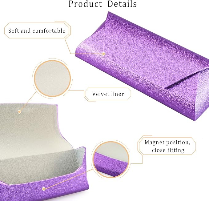 LifeArt Eyeglass Case Hard Shell, Portable Sunglass Case, Fashionable PU Leather Eyeglass Case, Lightweight