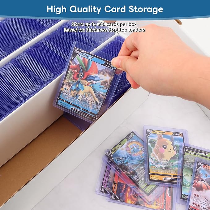 4 Pack Trading Card Storage Box, 2340 Count Card Storage Box White Sports Cards Storage Box Card Organizer Box Trading Card Box for Storing Protecting and Organizing Soccer Basketball Game Cards