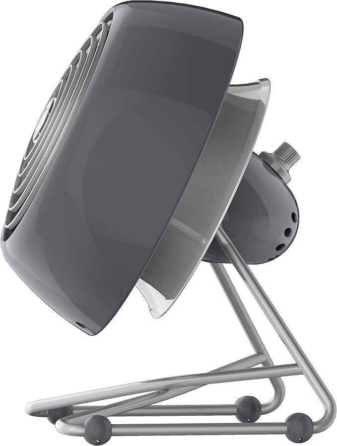Vornado VFAN™ Mini Modern Personal Desk Fan with 2-Speed Control, Adjustable Tilt, Quiet Metal Air Circulator for Office, Bedroom, Dorm, Compact Desktop Cooling Device, Storm Gray