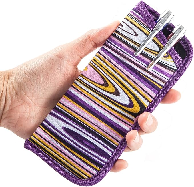 TRIUMPH VISION Reading Glasses Pouch Eyeglass Sleeve Soft Case Slim 3 Pack | Alternative to Bulky Case Lightweight，Neoprene Lined Padded Protect Optical lens Slip in, Cute Pattern Portable for Daily Use