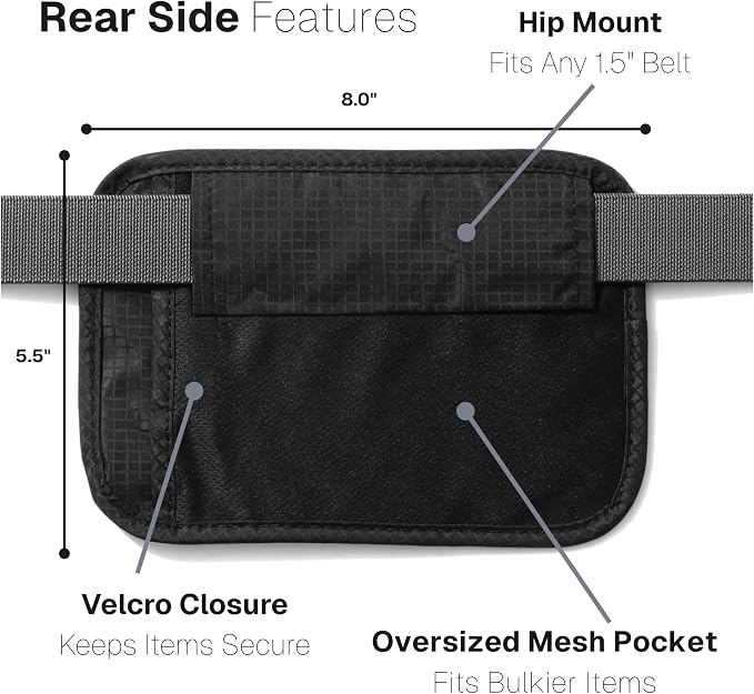 Navigator Travel Neck Wallet; RFID Blocking Pouch and Passport Holder for Travel with Neck and Waist Carry Modes; Travel Document Holder for Passports, Cards, Cash and Mid-Size Phones (Black)