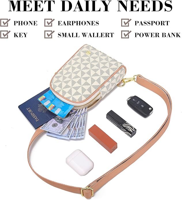 Lightweight Small Crossbody Sling Bag for Women | Mini Travel Purse,Multi-pocket with Card Slots,Durable Vegan Leather,Everyday Carry