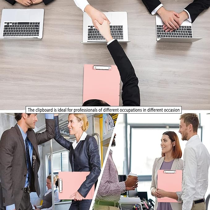 SFLHHDM Clipboards with Storage, Storage Clipboard with Low Profile Clip, A4 Binder Clipboard Folder, Waterproof Nursing Clipboard, Smooth Writing Clip Board Office Supplies (Side Opening-Pink)
