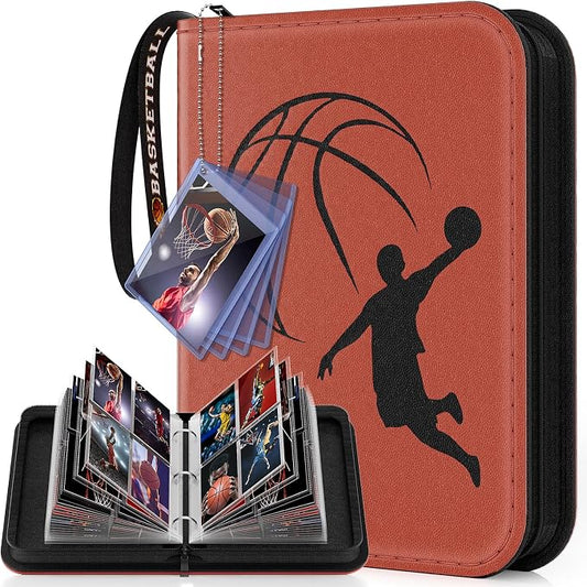 Basketball Card Binder 440 Pocket, Sports Card Binder with Card Display Design, Premium Card Ablums with Sports Pattern Wristband Fit for Basketball Cards 2026