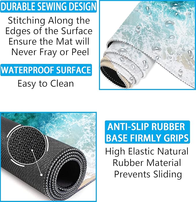 LATEEFAH Desk Mat, Mouse Pad with Wrist Rest, 4-in-1 Large Mouse Pads for Desk, Ergonomic Mouse Pad and Keyboard Wrist Rest Gaming Keyboard Mat for Office, Home