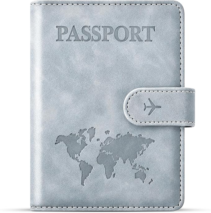 Passport Holder for Travel Essentials, Passport Wallet Cover Case for Travel Must Haves Accessories,Passport Book Holders for Women and Men BLACK (SILVER)