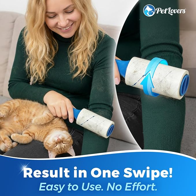 PetLovers Extra Sticky Lint Roller Mega Value Set 900 Sheets for Pet Hair Removal and Clothes, Dog and Cat Lint Remover, 10 Pack