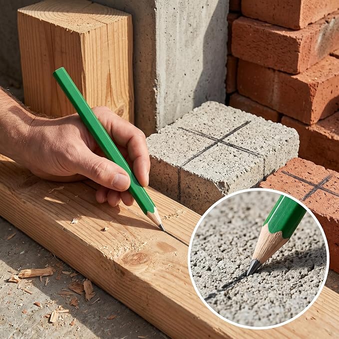KR. LIF Construction Pencils 25 Pack, Carpenter Pencils Bulk for Carpentry Framing Marking on Wood and Job Site