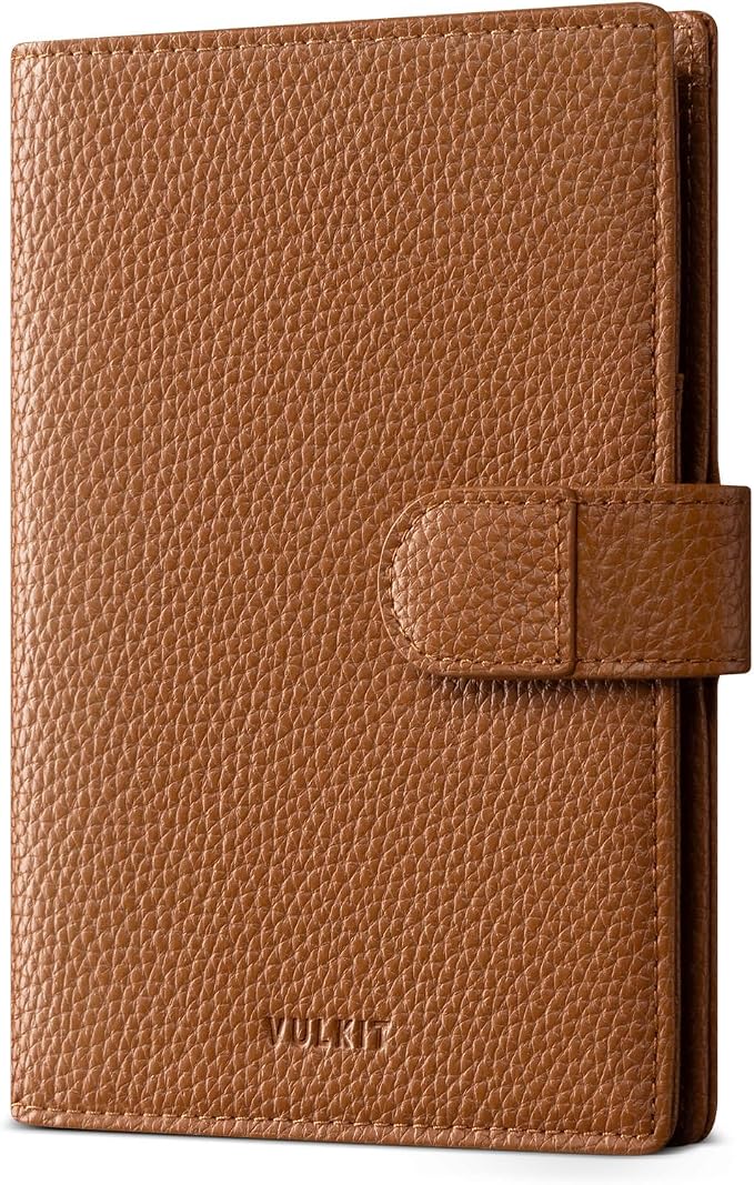 VULKIT Dual Passport Wallet for 2 Passports Airtag Holder RFID Blocking Travel Wallets