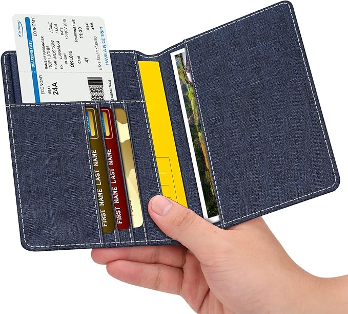 FINTIE Passport Holder, Slim Travel Wallet RFID Blocking Card Case Cover | Passport Cover Protector Essentials with Credit Card Slots, For Women/Men