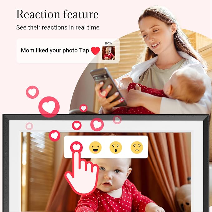 Frameo Digital Picture Frame – 10.1 Inch Smart Wi-Fi Photo Frame with Easy App Connection, Gift for Women, Mom, Grandma, Wife, Girlfriend, Wedding Share Memories Instantly via Free App