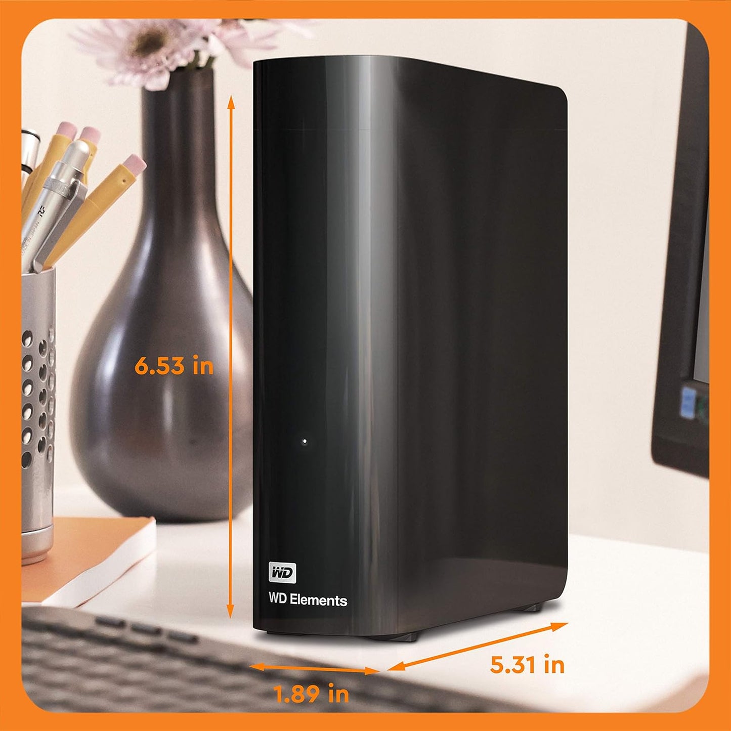 Western Digital 10TB Elements Desktop External Hard Drive, USB 3.0 external hard drive for plug-and-play storage - WDBWLG0100HBK-NESN