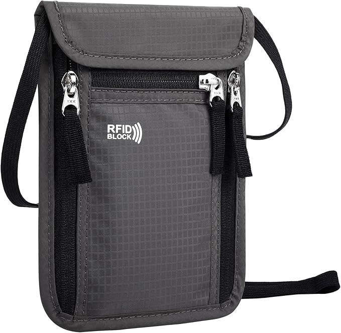 Travel Pouch Neck Wallet Family Passport Holder Organizer Case with RFID Blocking | Family Passport Holder
