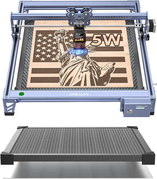 Creality Falcon 5W Laser Engraver Machine with Honeycomb Laser Bed 500x500, 10000mm/min, 72W High-Precision Laser Cutter for Wood, Acrylic, and Metal, Easy Setup and Out-of-The-Box