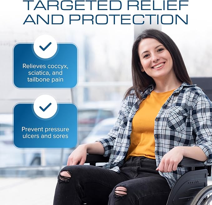 Kölbs Gel Extreme Wheelchair Cushions Seat Cushion, Coccyx, Sciatica & Tailbone Pain Relief Seating Pad Ideal for Office, Kitchen Wheelchairs and Auto, 20 x 18, 3 Inch Thick