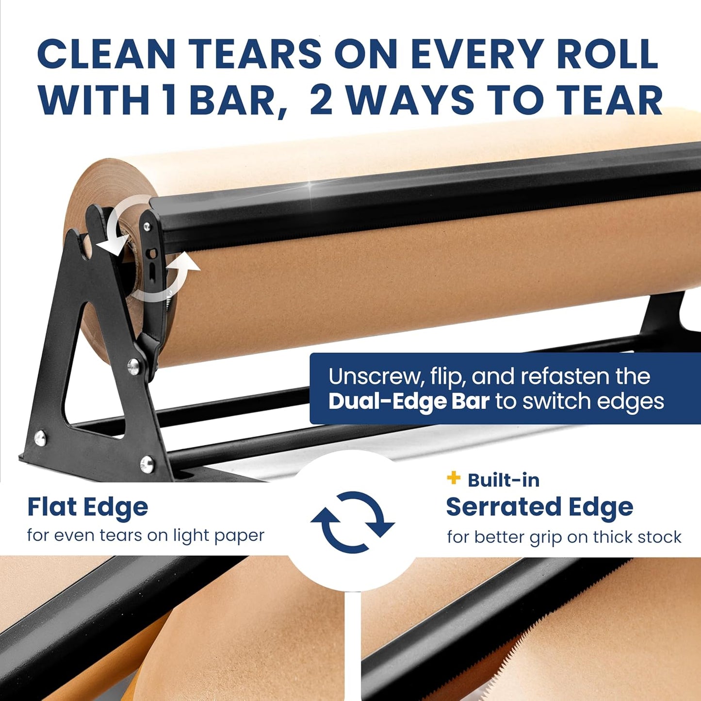 DIY Crew 18 Inch Paper Roll Dispenser and Cutter - Heavy-Duty Wall Mountable, Non Slip Tabletop - Kraft, Freezer, Butcher Paper - Up to 1000ft Rolls