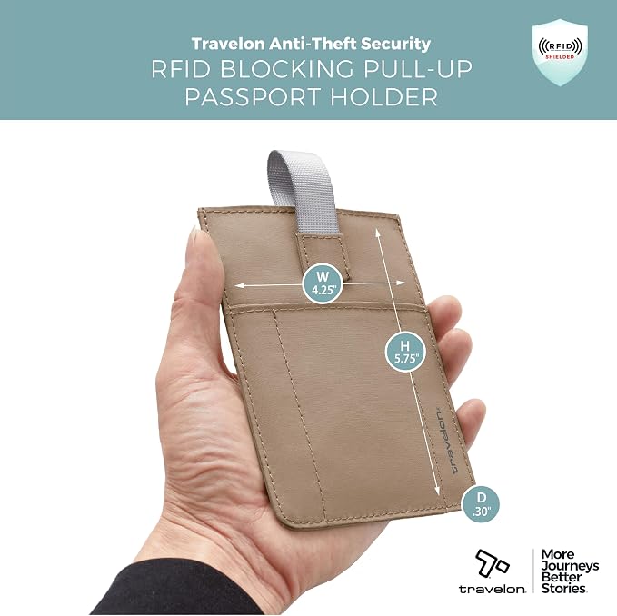 Travelon RFID Blocking Pull Up Passport holder