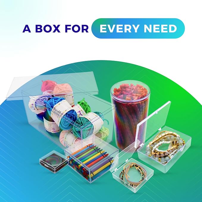 Gary Plastic Packaging 50-Pack Clear Acrylic Card Storage Boxes with Lids – Holds 52 Playing Cards or 50 Standard Trading Cards Each, Stackable Organizer for Sports & TCG Cards (Unsleeved)