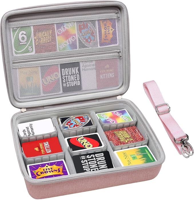 XANAD Card Game Case Fits 3000+ Cards, Fits for Baseball Sports playing card/UNO/playing card Against Humanity Card Game and All Other Card Games Expansions (Pink)