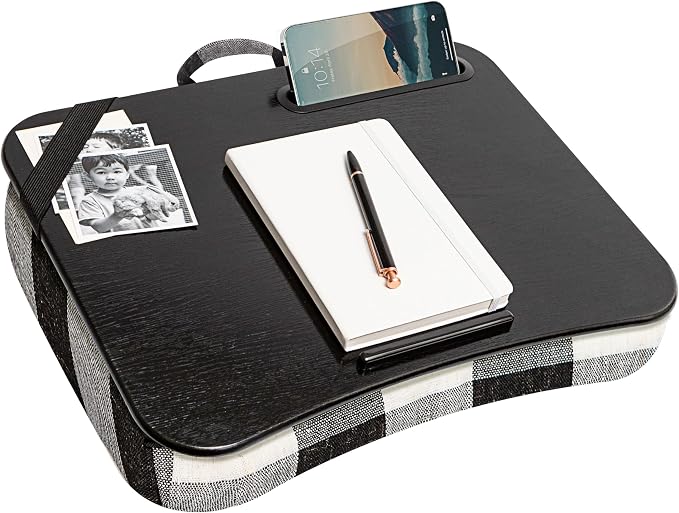LAPGEAR Designer Lap Desk – Buffalo Check, 2-Pack with Storage Basket