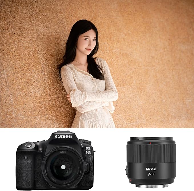 Meike 85mm F1.8 SE II Auto Focus Portrait Lens for Canon EF Mount Full Frame DSLR Cameras, STM Prime Lens for Canon EOS 5D Mark IV, 6D Mark II, 90D, 80D, 6D, 7D, 1D, 5D3, 5D4, 70D, 550D, T8i, T7i, T5