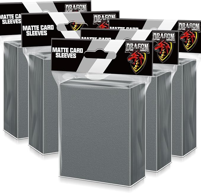 500 Pcs Card Sleeves for Trading Card, Matte Card Sleeves Deck Card Protectors Compatible with Baseball Cards, Sports Cards, Game Cards (Grey)