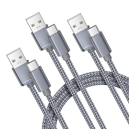 Basesailor USB Type C Charger Cable 3-Pack 3.3/6.6/10FT,Charging Power Cord for Kindle Fire HD 7 12th 2022,10 9th 2019,HD 8 10th 2020,11th 2021 Generation,Samsung Galaxy A03s A13 A53 S10,Steam Deck
