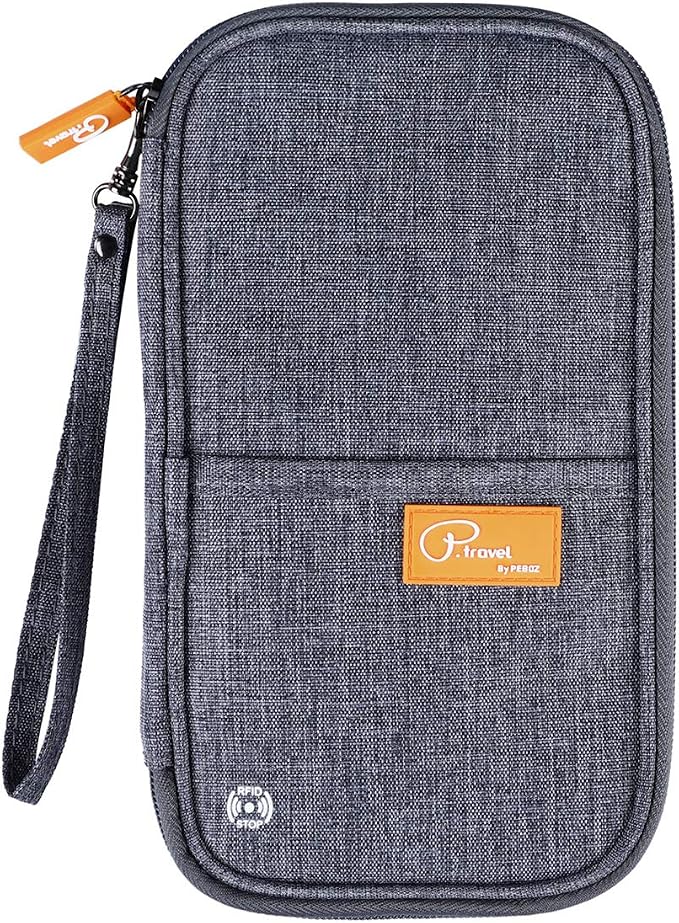 VanFn RFID Travel Passport Wallet, Family Passport Holder, Trip Document Organizer P.Travel Series (Grey)