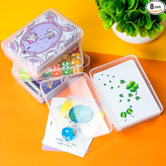 JINUPHION 4 Pcs Playing Card Case, for Go Fish/Old Maid/Oracle Card/Other Larger Than Standard Size Cards, Plastic Clear Card Deck Box Storage, 4 1/2" × 3 1/4" × 1 1/8" (NO Cards)