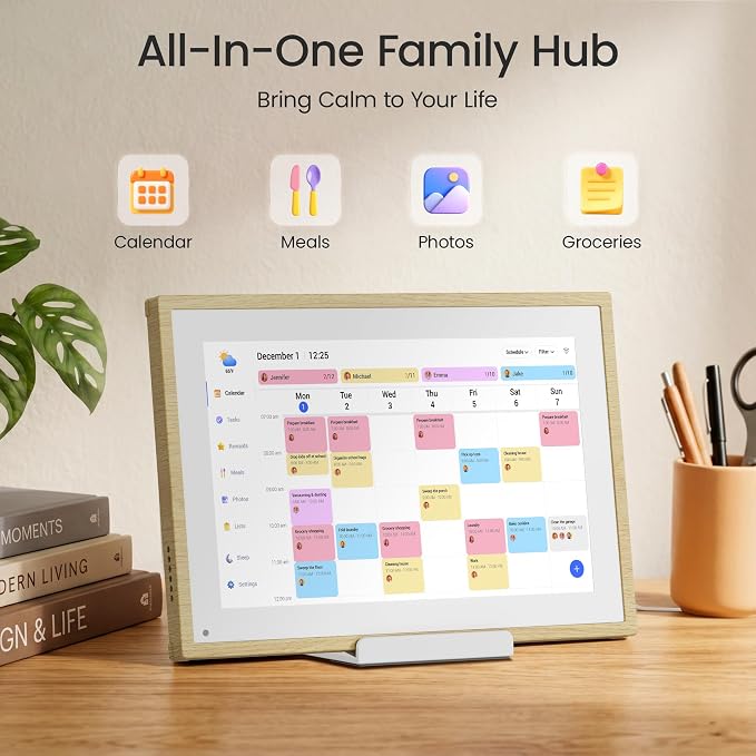 Dragon Touch 10.1 inch Digital Calendar Chore Chart – Digital Picture Frame, Smart Family Planner, Hearth Display Desk Digital Calendar Best Gift for Women, Mom,Christmas, Wedding