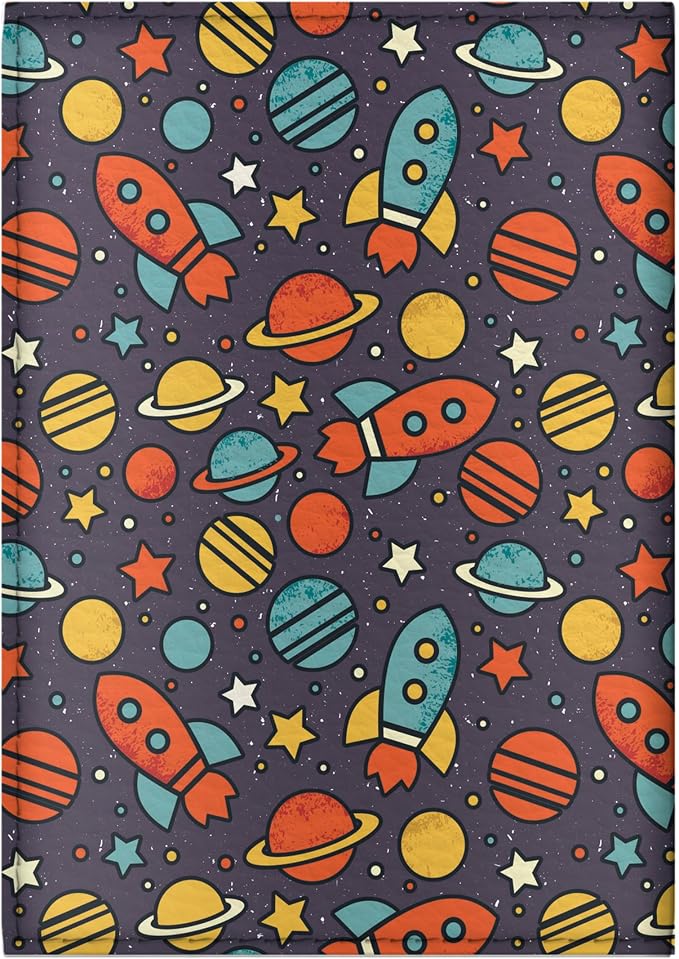 Passport Cover for Kids, Women and Men, Cute Travel Passport Holder (Dark Space)