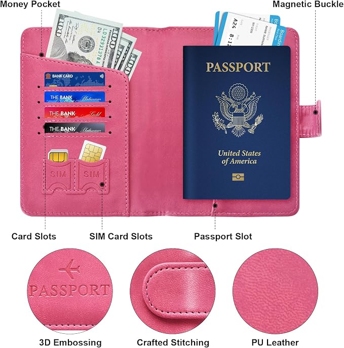 Passport Holder for Travel Essentials Wallet Cover Case Women Men Gift | Passport Holder for Travel Cruise Essentials, Passport Wallet Cover Case Women Men Travel Gifts