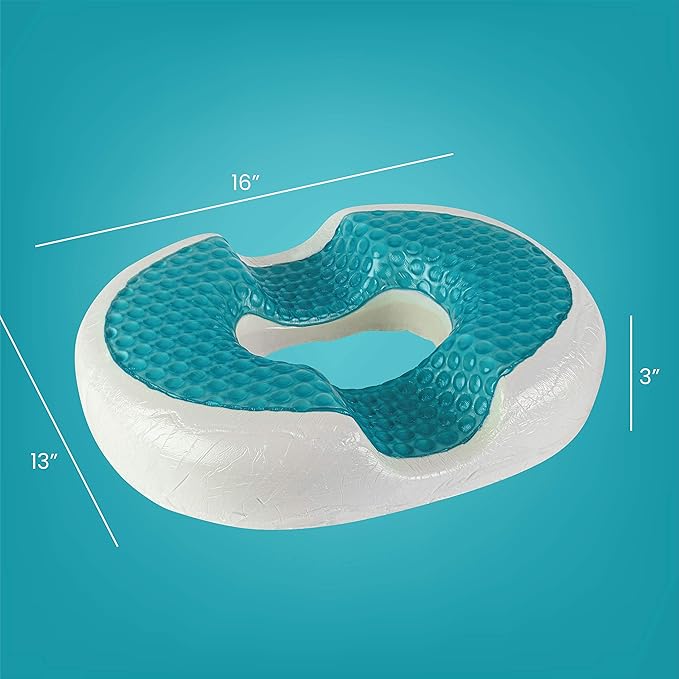 Gel Donut Pillow| Lifting Cushion | Donut Cushion for Tailbone Hemorrhoid Cushion Coccyx Sciatica Pregnancy Cushion, Black