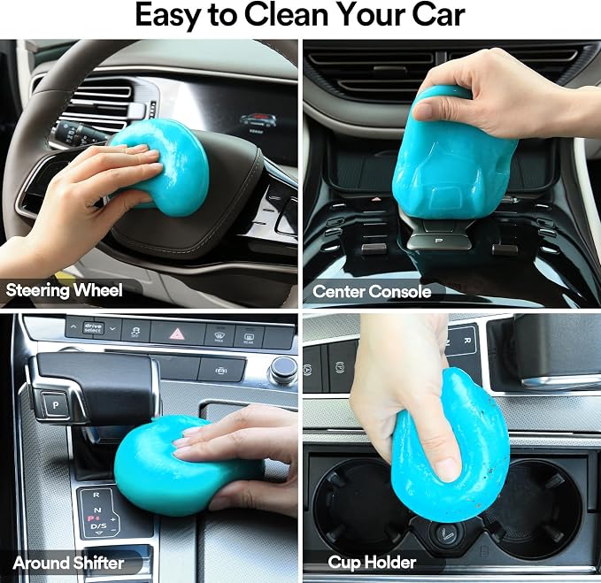 PULIDIKI Car Cleaning Gel Car Cleaning Putty Car Putty Auto Detail Tools | Car Slime Cleaner Dust Cleaning Gel for Car Interior Cleaner Car Cleaning Supplies Cleaning Kit Car Accessories Blue 2Pack