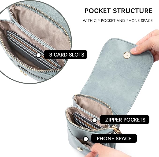 BOSTANTEN Small Crossbody Bag for Women Designer Cell Phone Purse | Vegan Leather, Multiple Pockets, Card Slots, Compact Size for Phone, Cards and Keys, Daily Travel Shopping Use