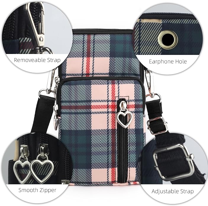 Small Crossbody Bag for Women - Mini Phone Purses with Crossbody Strap and Wallet - Nylon Arm Bag