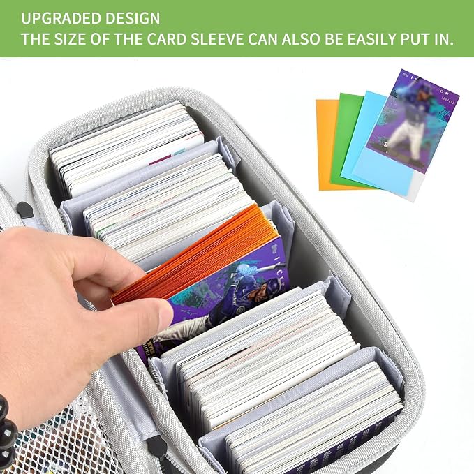 ALKOO Premium 900+ Trading Card Carrying Case - Hard Shell TCG Travel Storage Bag with Dividers & Shoulder Strap - Holds 900+ Sleeved Cards or Deck Boxes - Compatible with MTG & Sports Cards