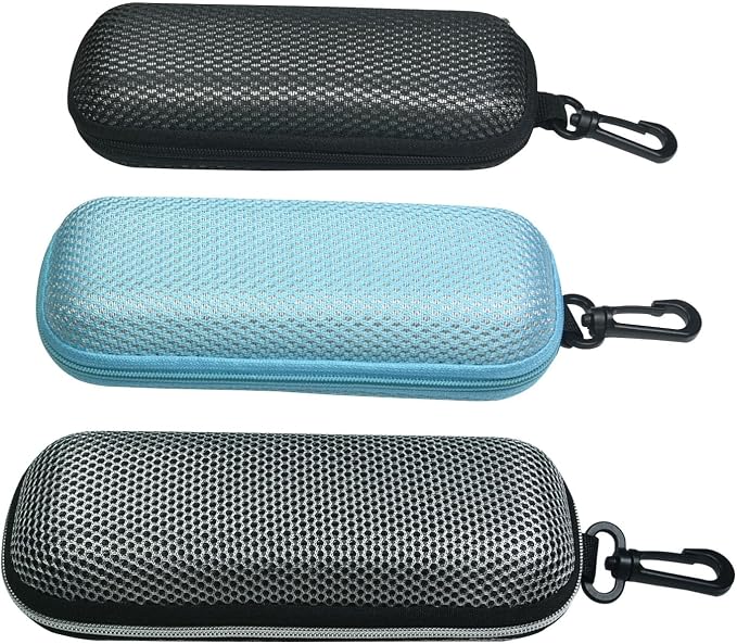 Unisex Semi-Hard Shell Eyeglasses Cases(3 Pack), Protective Case For Glasses